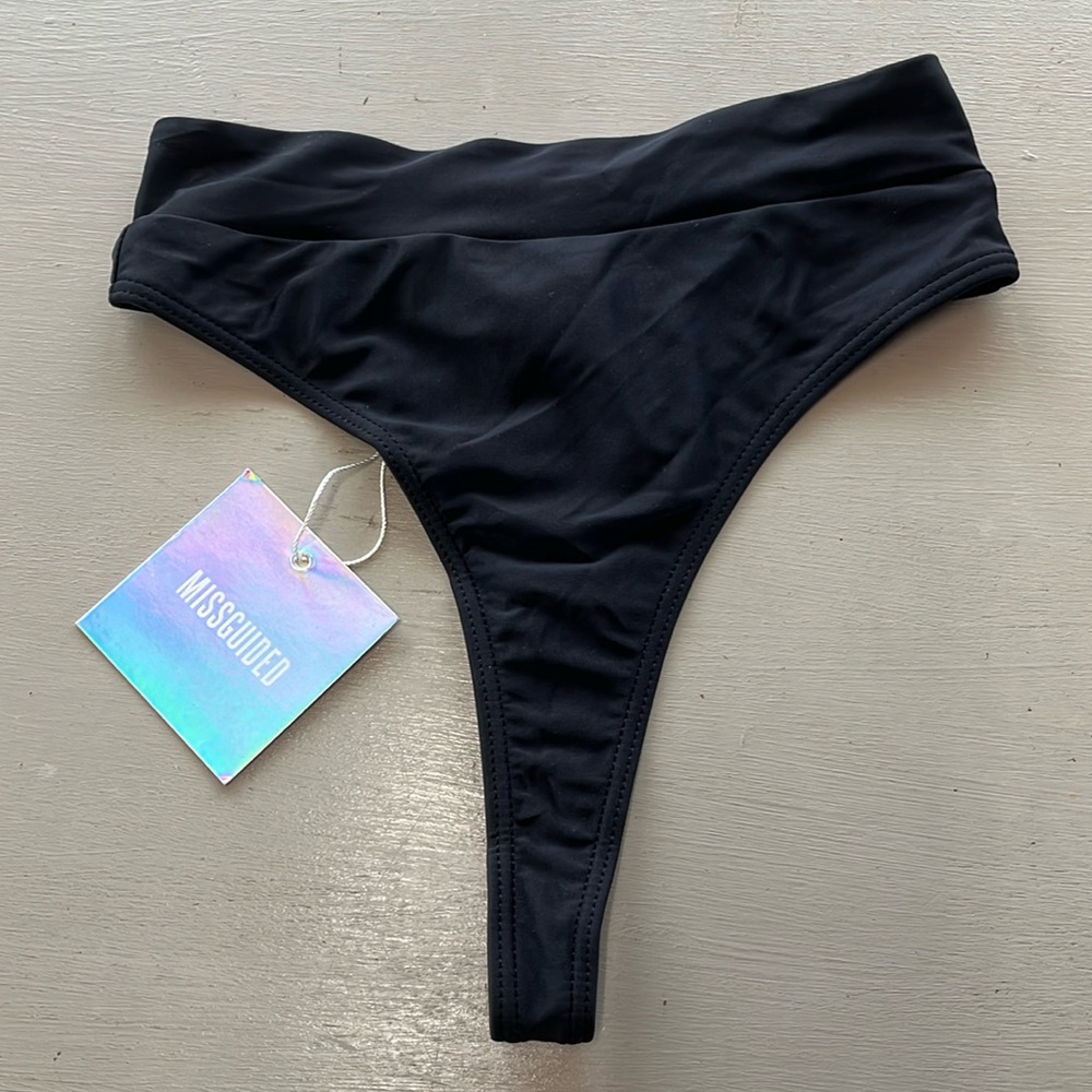 Missguided high waist thong bikini bottom